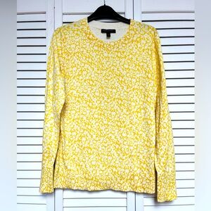 Banana Republic Yellow & White Floral Pullover Sweater Size M